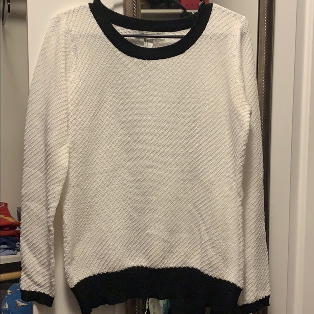 Loose weave color block sweater